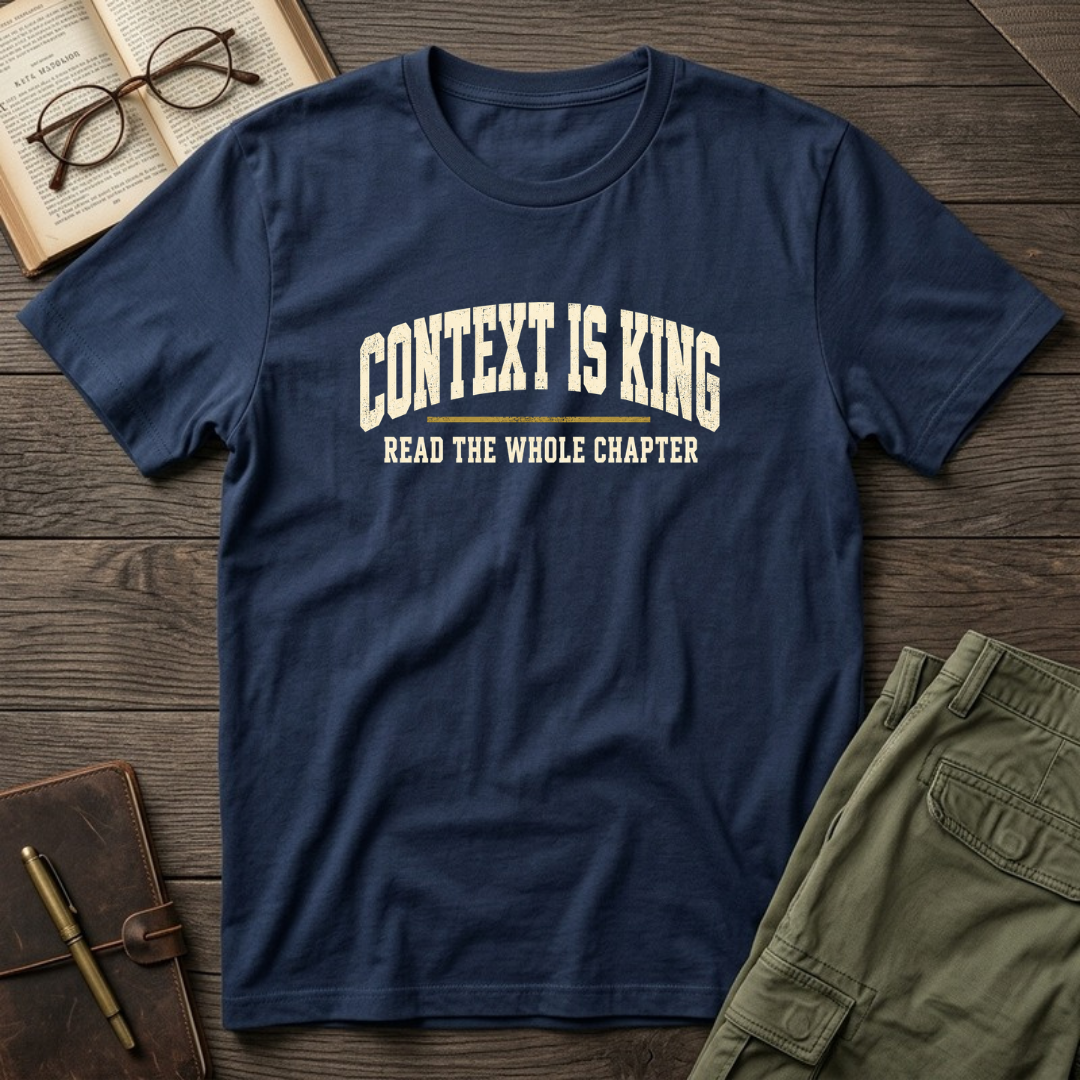 Context Is King Christian Bible study t-shirt in Navy