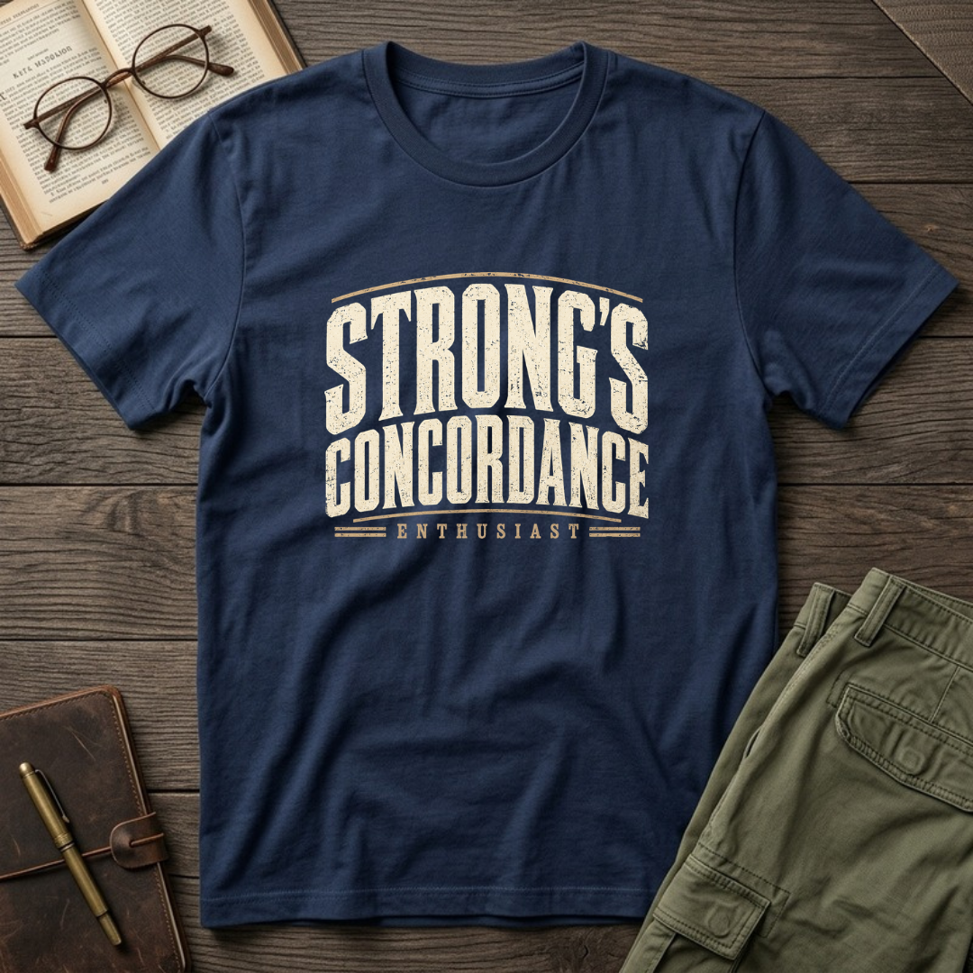 Strong's Concordance Enthusiast Christian Bible study t-shirt in Navy