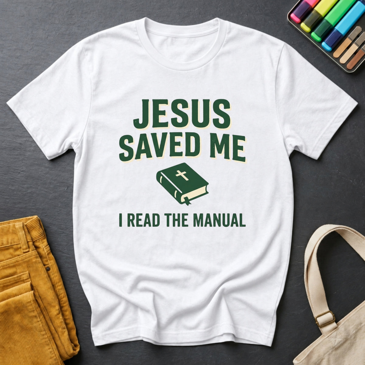 Jesus Saved Me tee in White