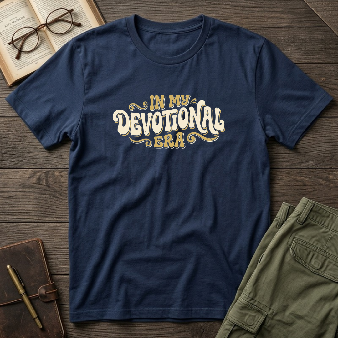 In My Devotional Era Christian Bible study t-shirt in Navy