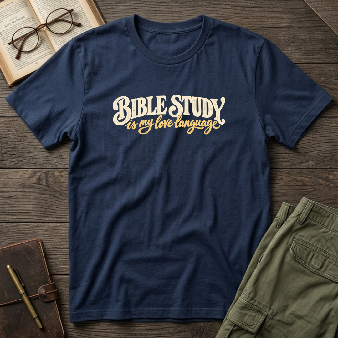 Bible Study Is My Love Language Christian Bible study t-shirt in Navy
