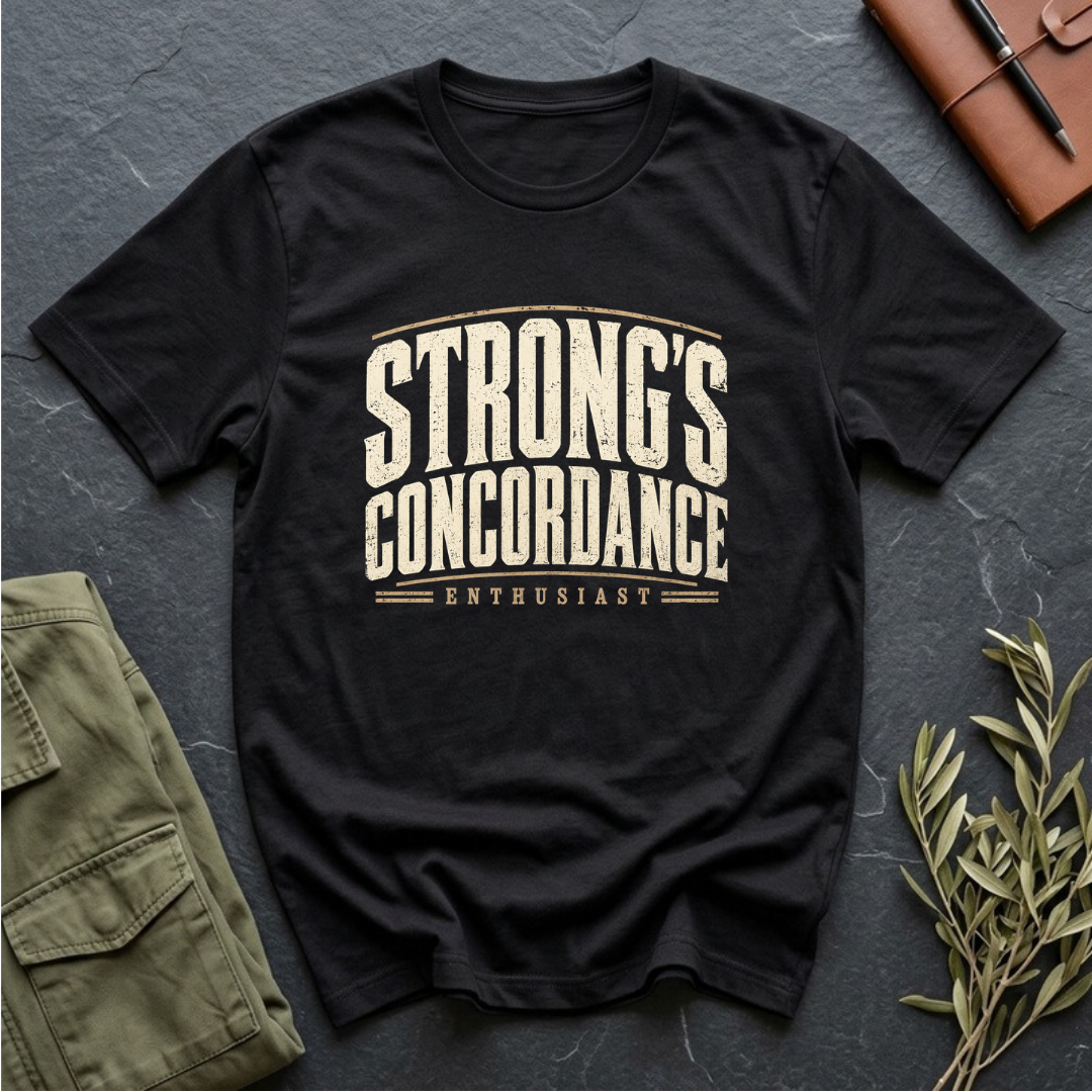 Strong's Concordance Enthusiast Christian Bible study t-shirt in Black