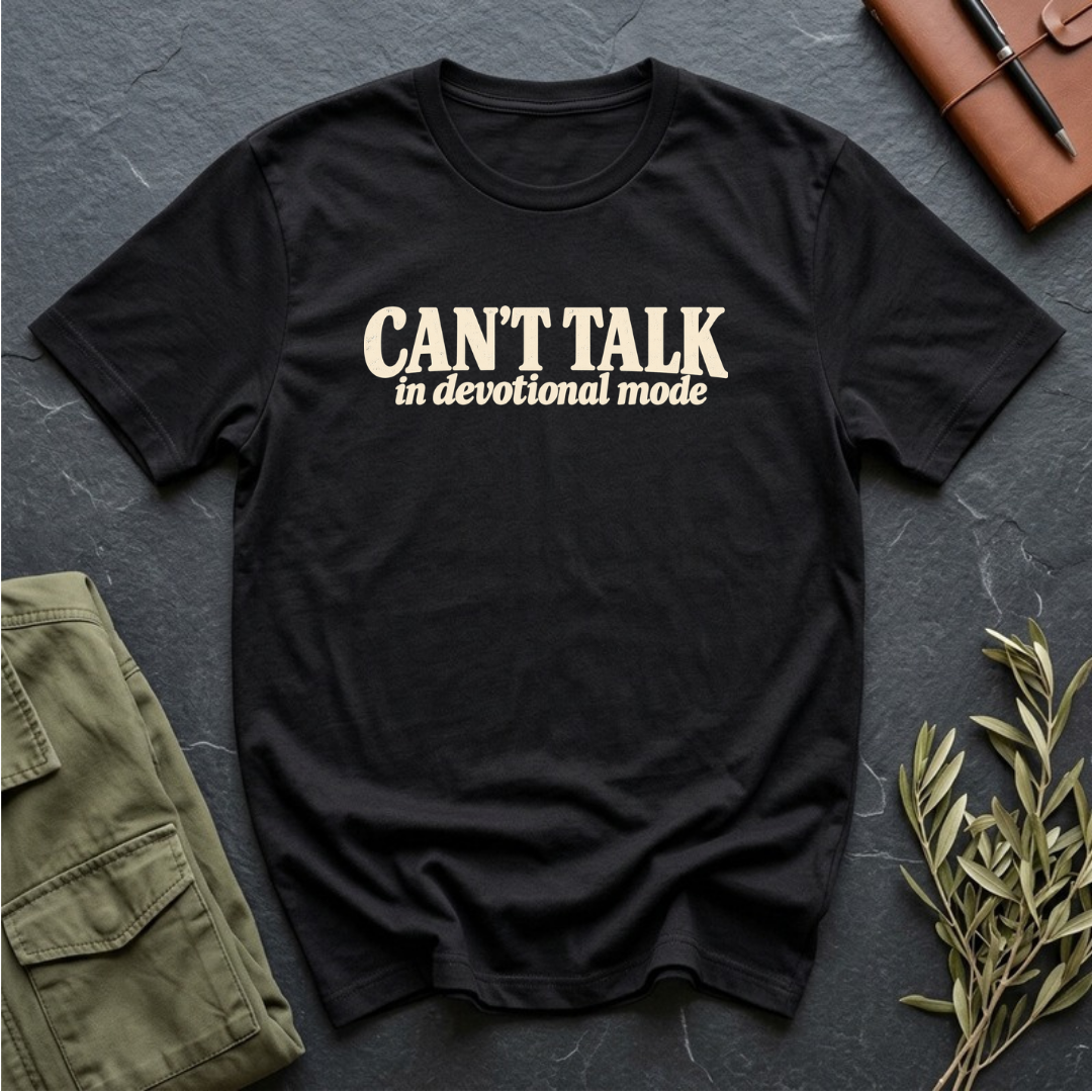 Can't Talk, In Devotional Mode Christian Bible study t-shirt in Black