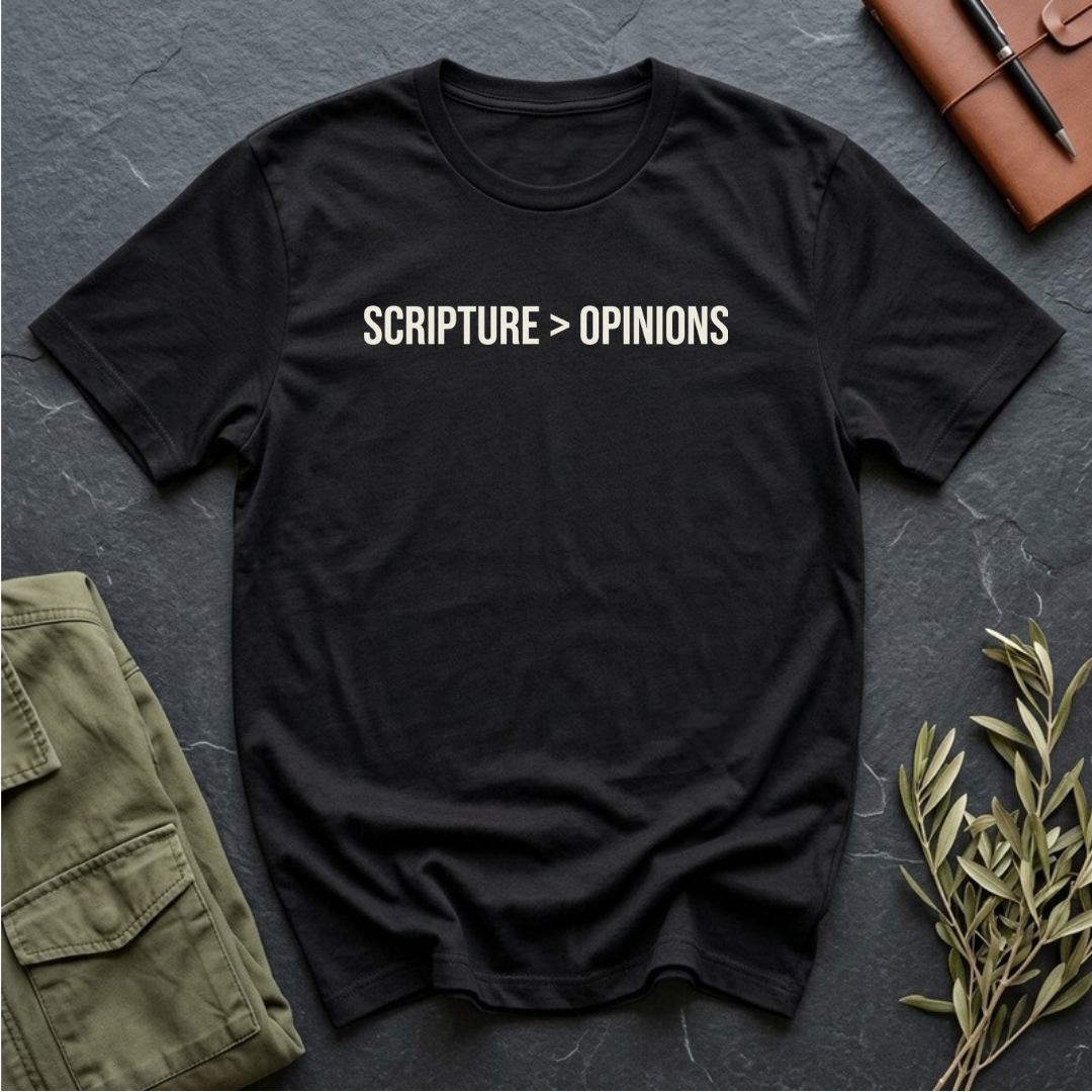 Scripture > Opinions Christian Bible study t-shirt in Black