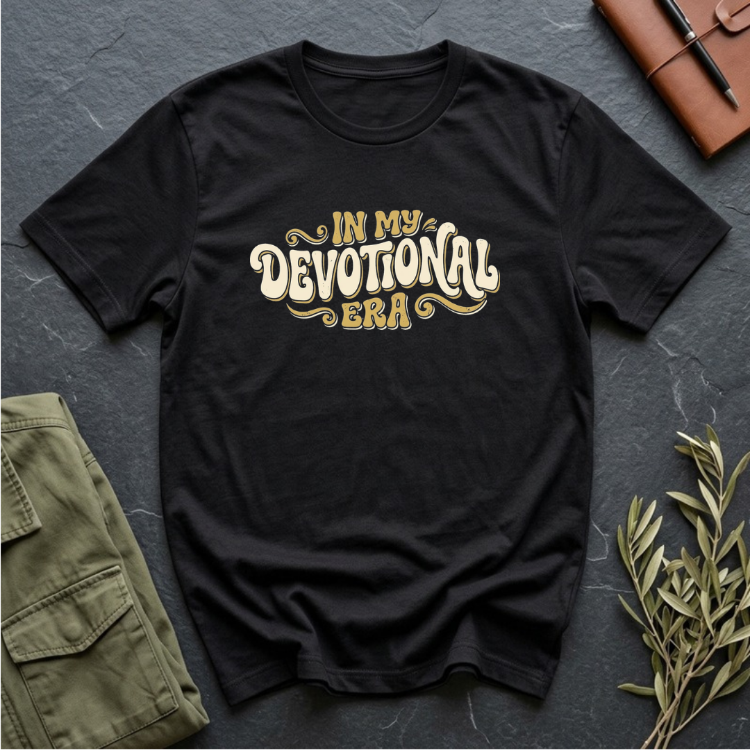 In My Devotional Era Christian Bible study t-shirt in Black