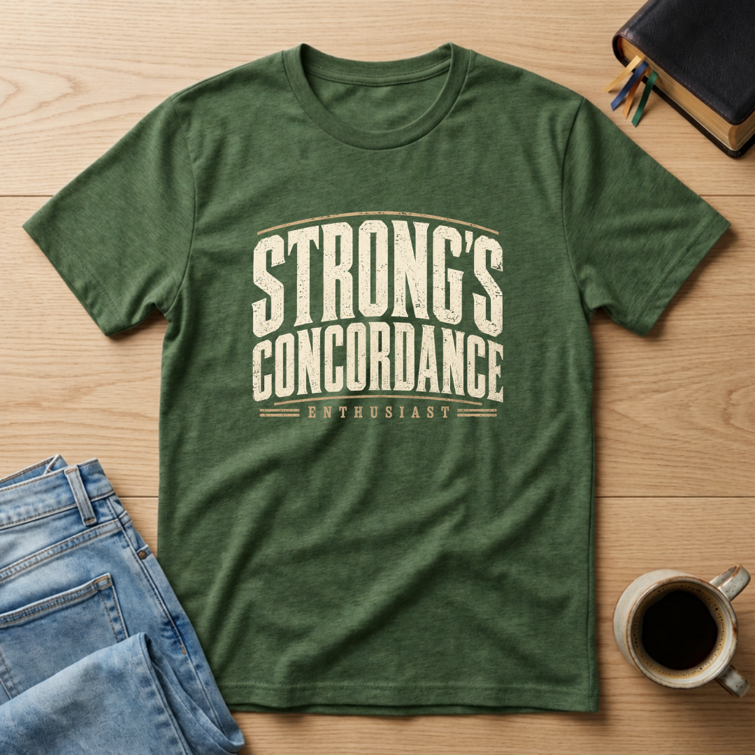 Strong's Concordance Enthusiast Christian Bible study t-shirt in Military Green