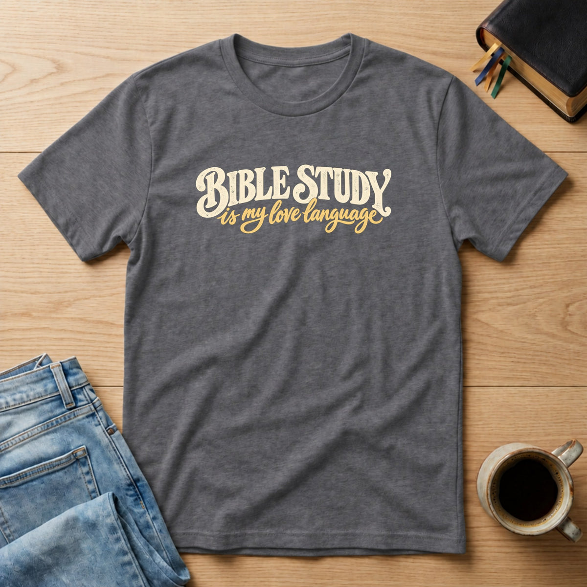 Bible Study Is My Love Language Christian Bible study t-shirt in Charcoal