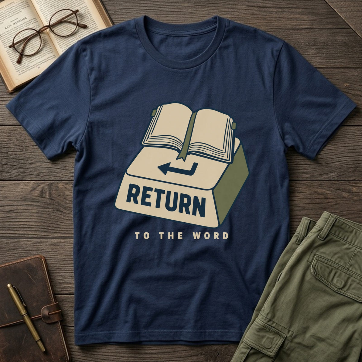 Return to the Word tee in Navy