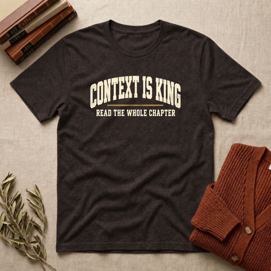 Context Is King Christian Bible study t-shirt in Dark Chocolate