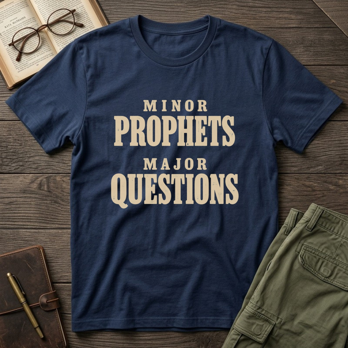 Minor Prophets, Major Questions tee in Navy