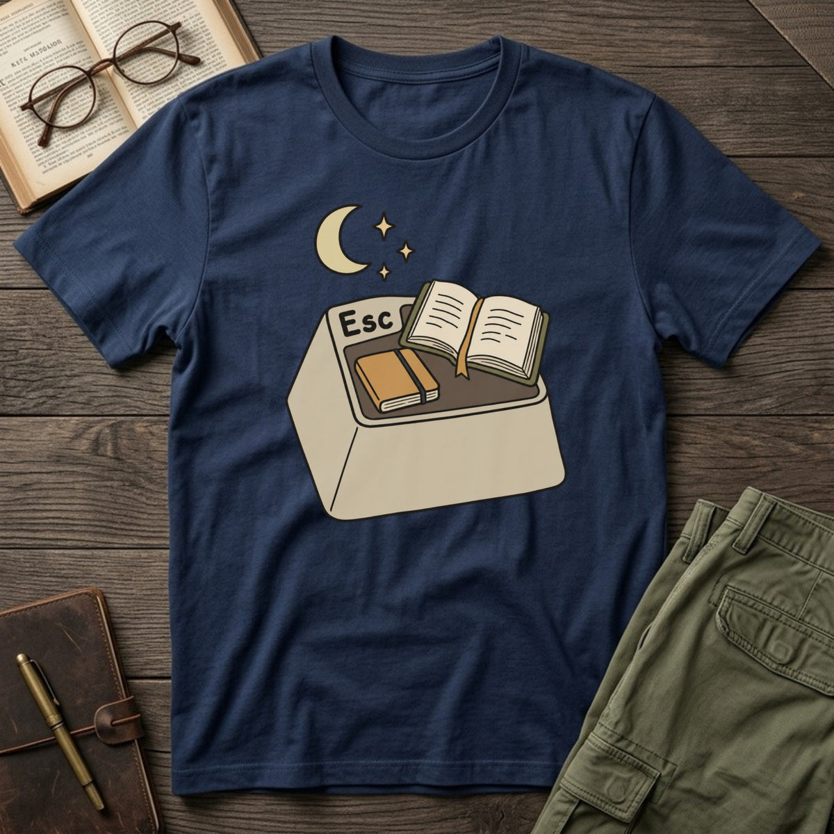 ESC to Scripture tee in Navy