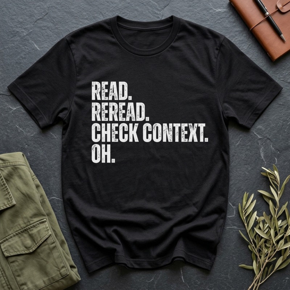 Read. Check Context. tee in Black