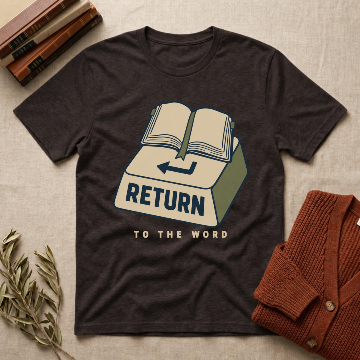 Return to the Word tee in Dark Chocolate