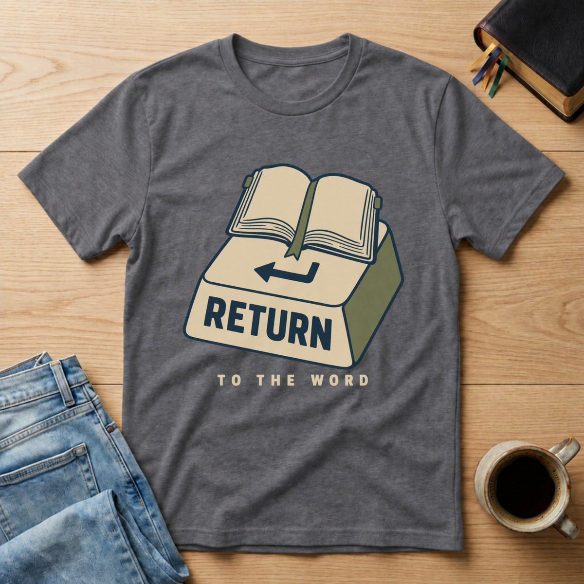 Return to the Word tee in Charcoal