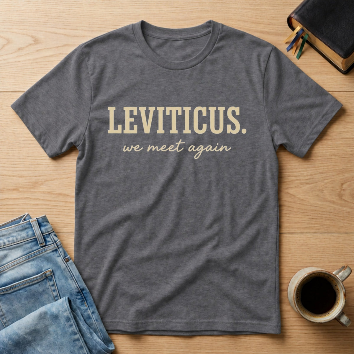Leviticus, We Meet Again tee in Charcoal