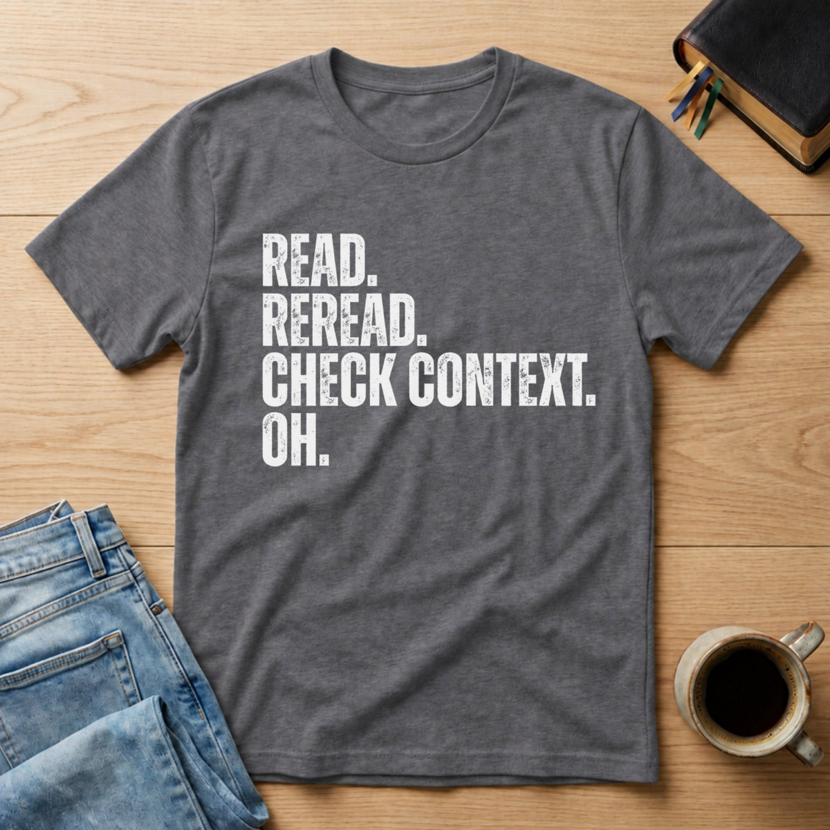 Read. Check Context. tee in Charcoal