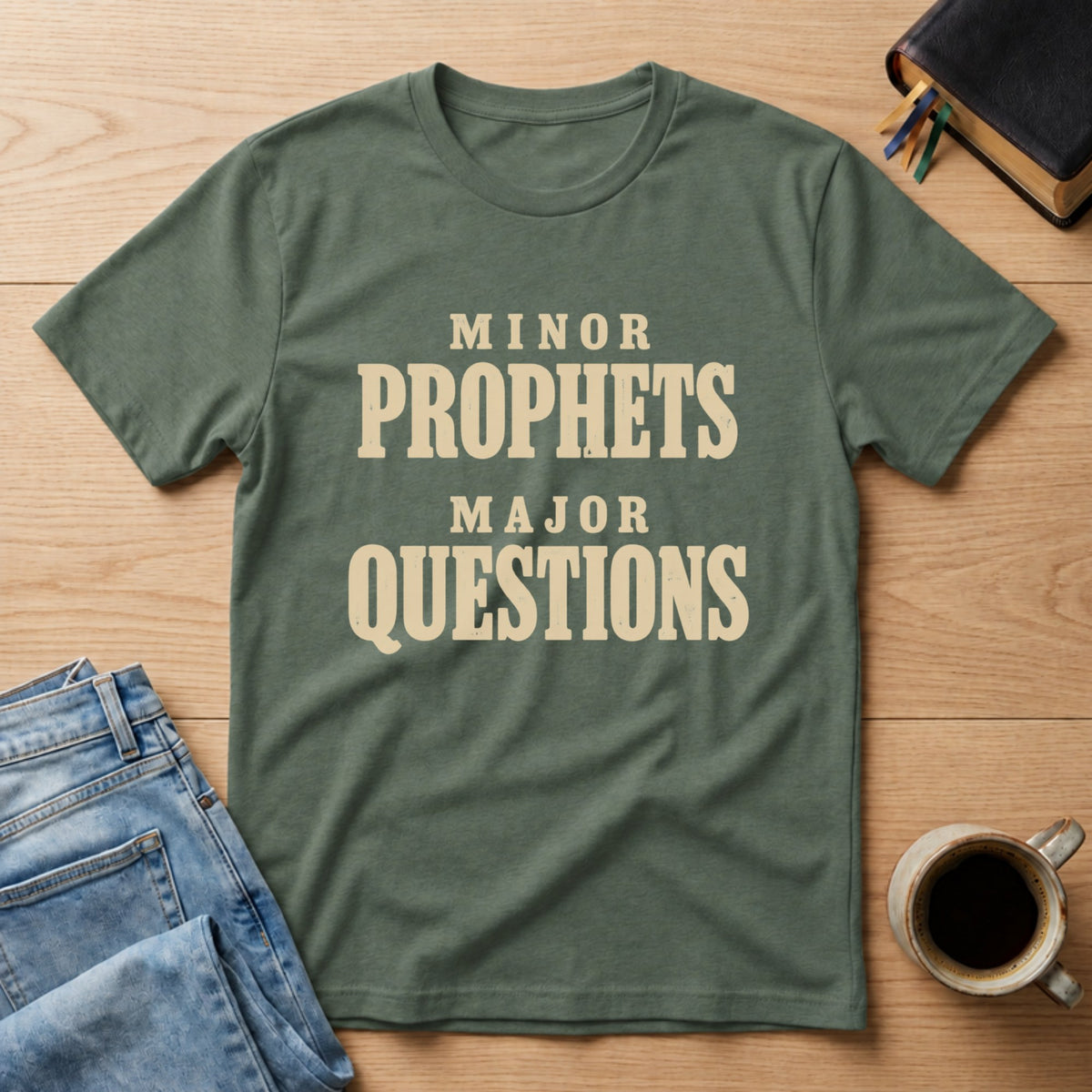 Minor Prophets, Major Questions tee in Military Green