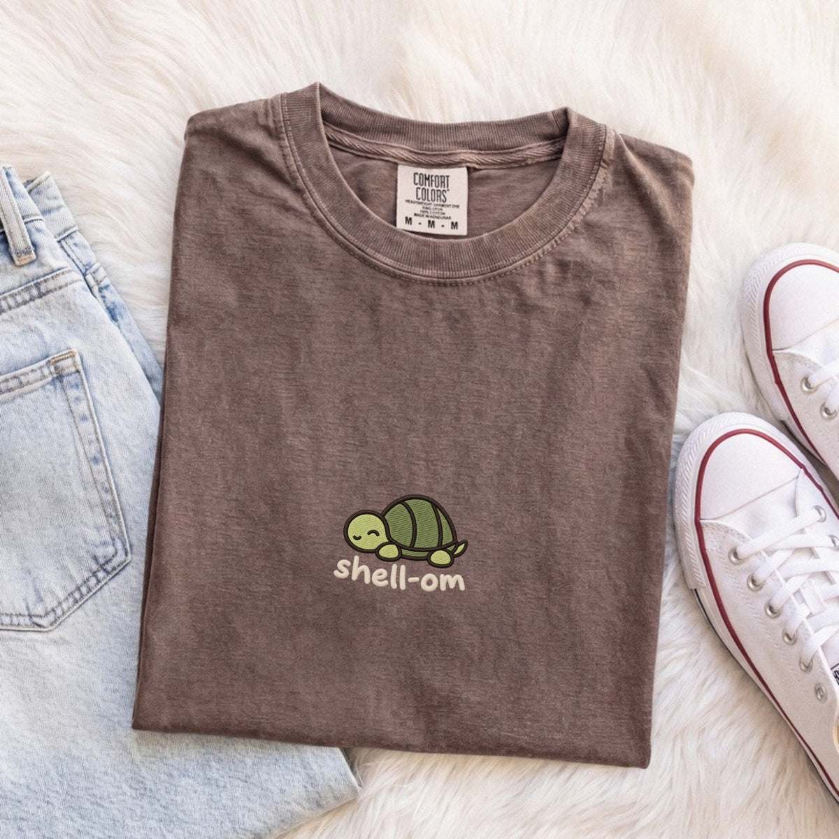 Shell-om Embroidered Turtle T-Shirt
