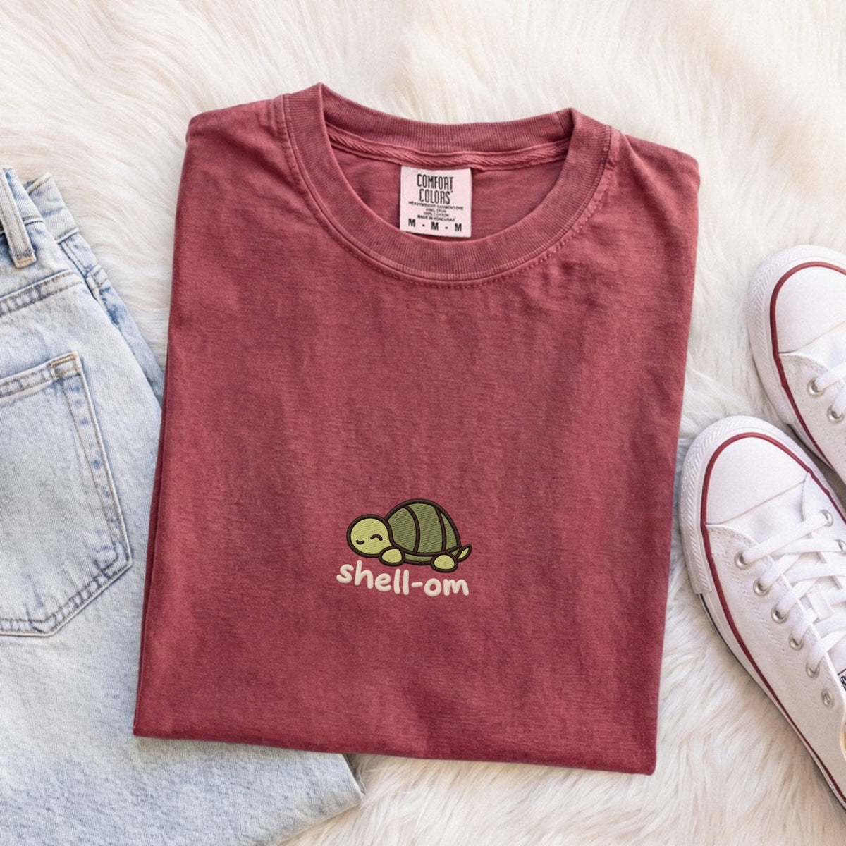 Shell-om Embroidered Turtle T-Shirt