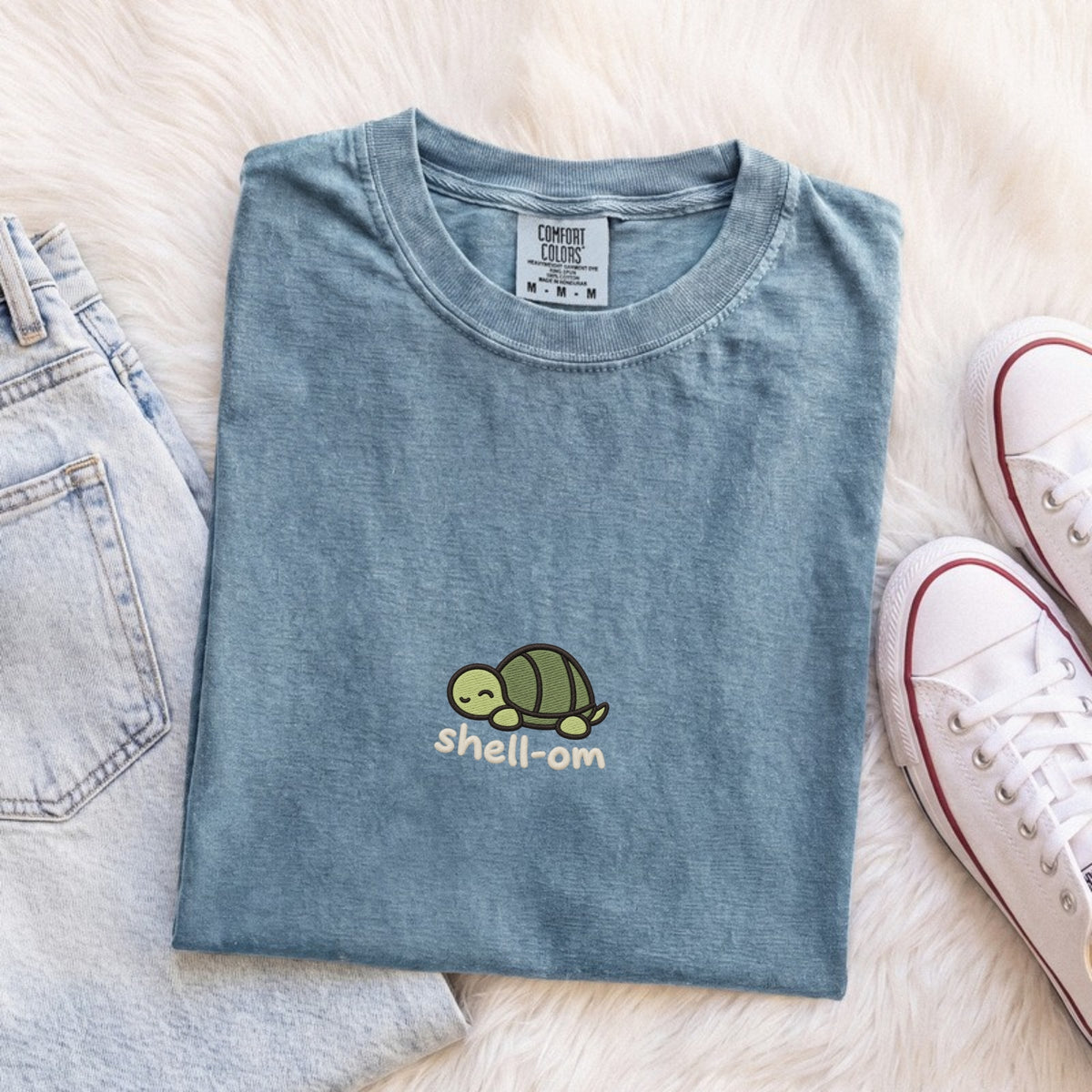 Shell-om Embroidered Turtle T-Shirt