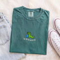 Bibleworm embroidered Comfort Colors tee in Blue Spruce